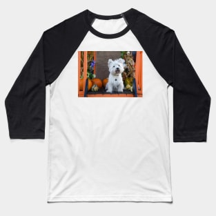 Westie in the pumpkin village Baseball T-Shirt